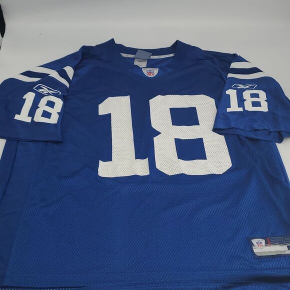 Reebok Vintage Indianapolis Colts #18 Peyton Manning Football Fan Jersey Large - Picture 9 of 16